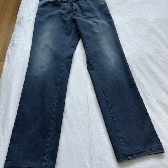 Luigi Borrelli Napoli Slim-Fit Deep Medium Blue Denim Jeans 34 - Picture 4 of 14